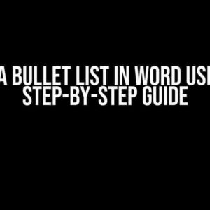 Create a Bullet List in Word using C#: A Step-by-Step Guide