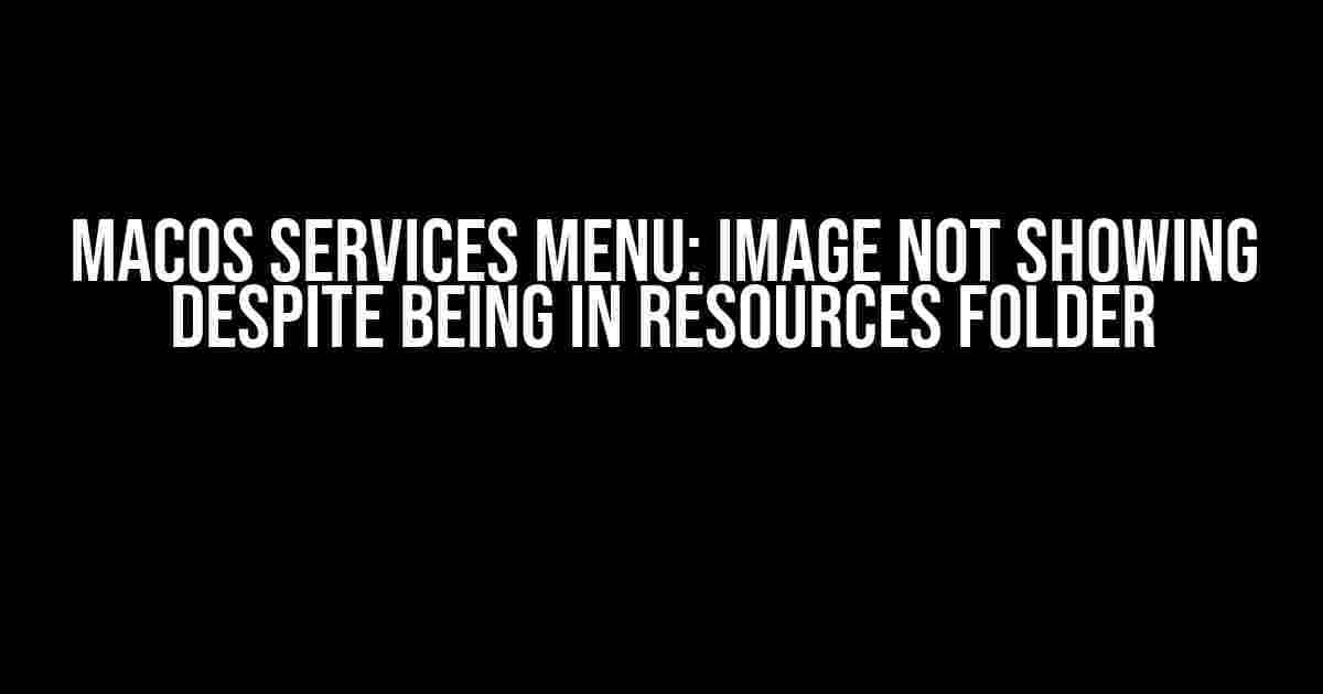 macOS Services Menu: Image Not Showing Despite Being in Resources Folder